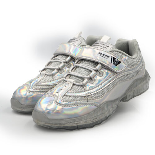 Decorative Shose for Girls, School Special Occations Snekaers, Stylish Glosy Ladies Kasut( Silver 23358 )