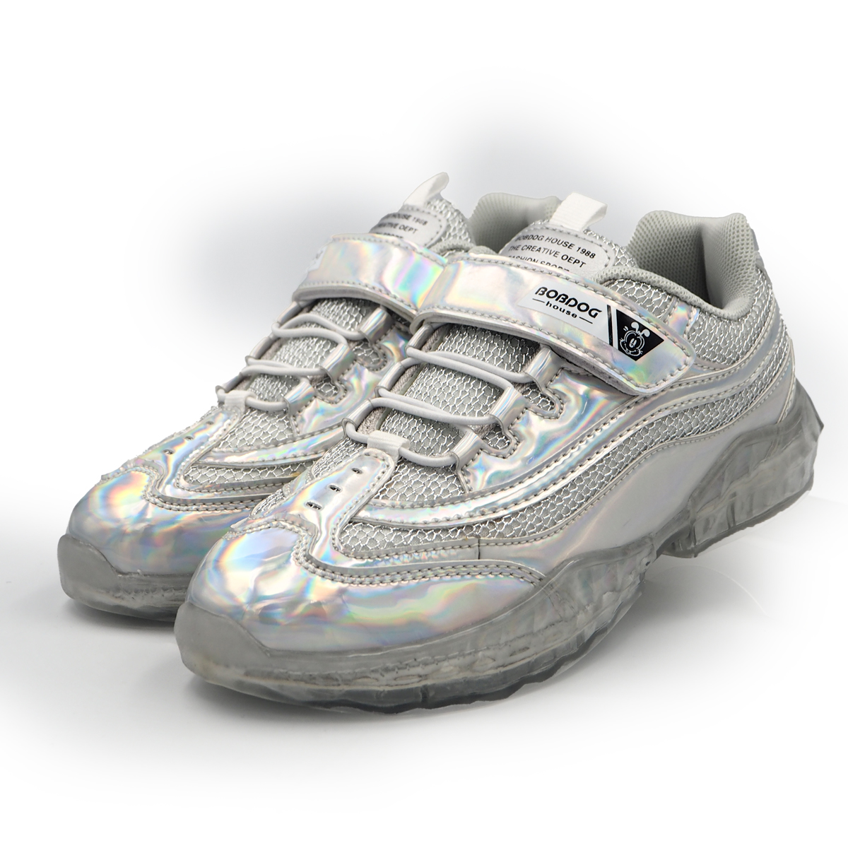 Decorative Shose for Girls, School Special Occations Snekaers, Stylish Glosy Ladies Kasut( Silver 23358 )