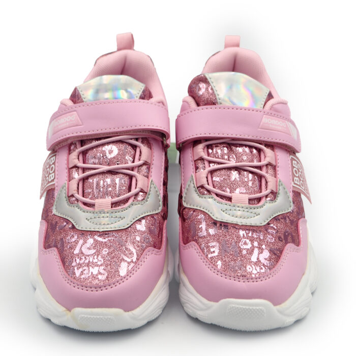 Special Occations Shoes for Young Girls, Glitter Printed Glossy Slip On Kasut Wanita (23257 - pink) - Image 2