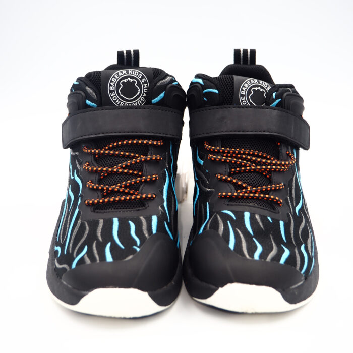 Boys & Girls American Style Shoes Ready Stocks Summer High Top Chock Absorption Black Blue babera( 1093923 -black-blue ) - Image 2