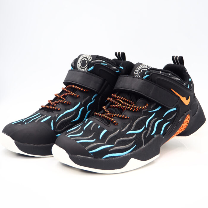 Boys & Girls American Style Shoes Ready Stocks Summer High Top Chock Absorption Black Blue babera( 1093923 -black-blue ) - Image 3