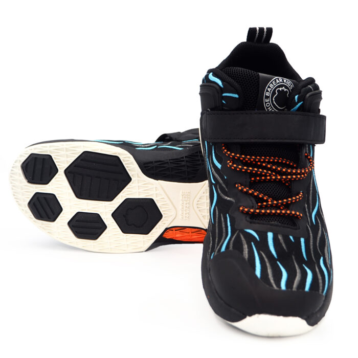 Boys & Girls American Style Shoes Ready Stocks Summer High Top Chock Absorption Black Blue babera( 1093923 -black-blue ) - Image 5