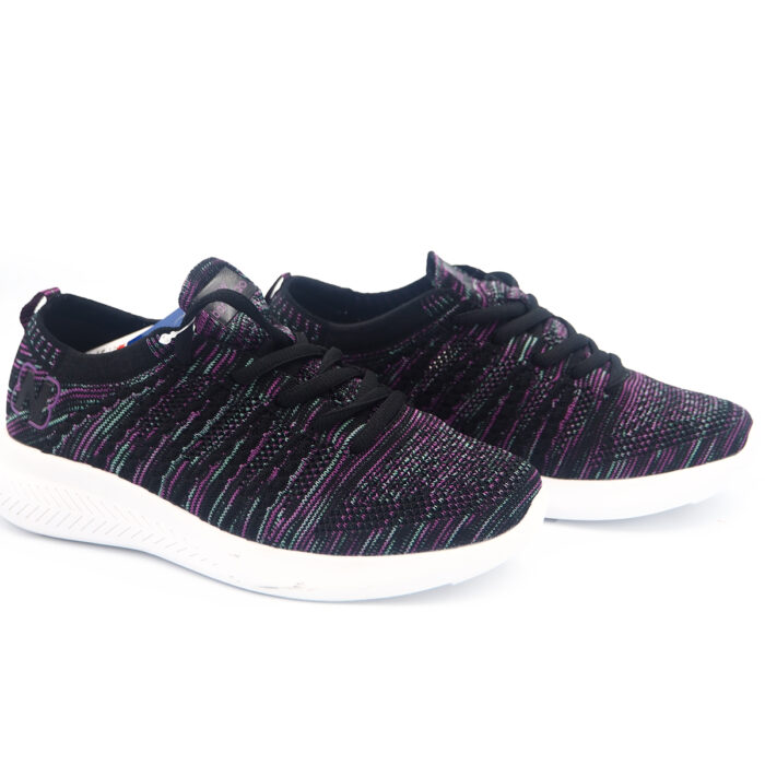 "Fabric Casual Sneakers for Girls - Women Fashion Sneakers Walk in Light Weight (wl50-02-purple black) " - Image 3