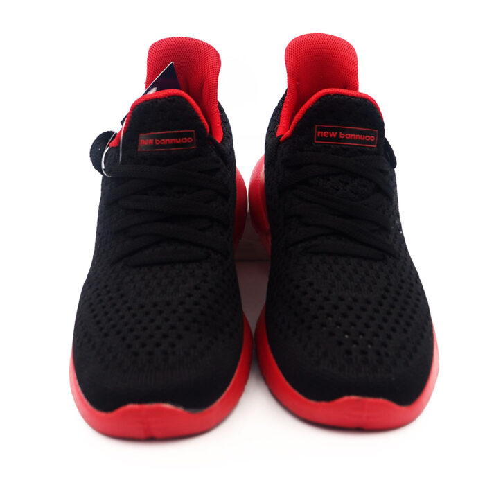 "Black and Red Sneakers with a Chunky Platform Sole for Women & Boys (wl813-03-Black Red) (" - Image 2
