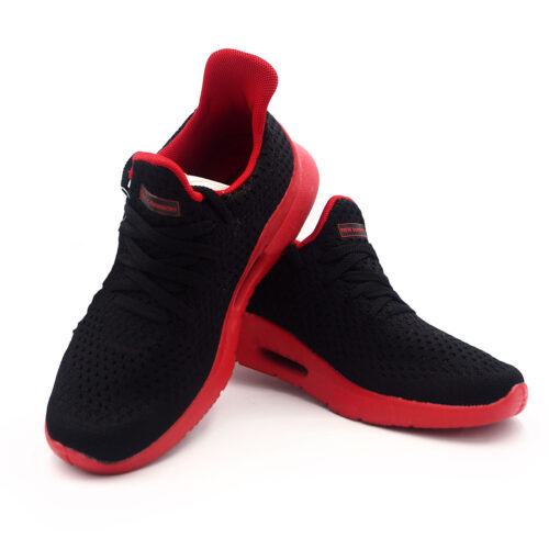 "Black and Red Sneakers with a Chunky Platform Sole for Women & Boys (wl813-03-Black Red) ("