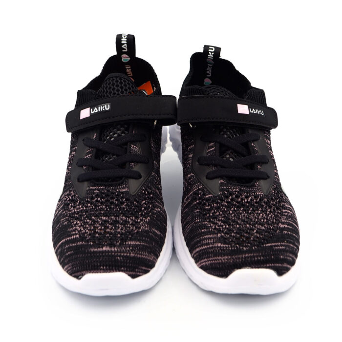 SupportiveStylish  Mesh Sneakers for Women - Girls, Casula and Walk in Kasut Wanita(9209 - black strips) - Image 2