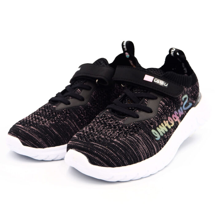 SupportiveStylish  Mesh Sneakers for Women - Girls, Casula and Walk in Kasut Wanita(9209 - black strips)