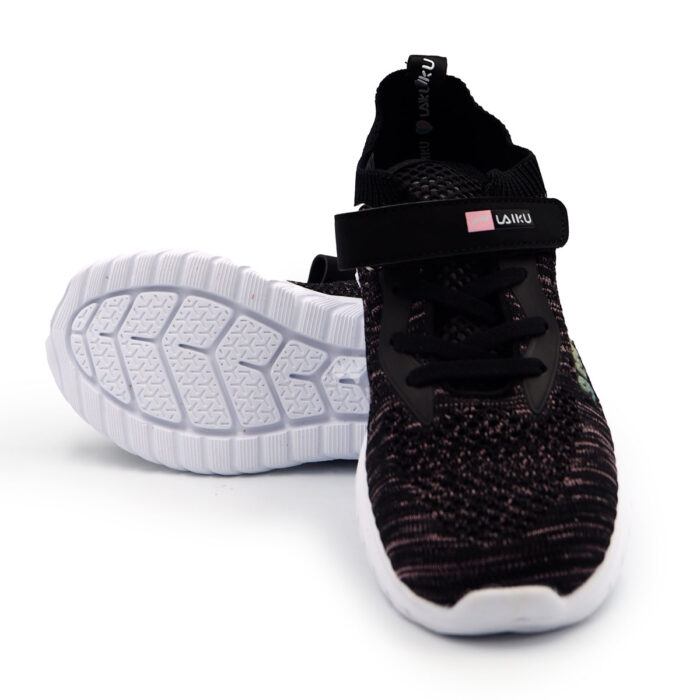 SupportiveStylish  Mesh Sneakers for Women - Girls, Casula and Walk in Kasut Wanita(9209 - black strips) - Image 5