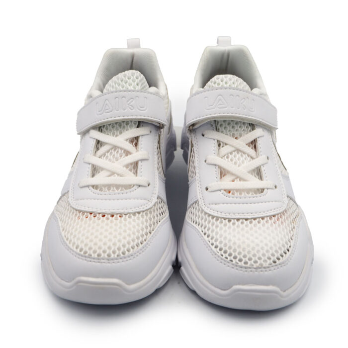 Laiku Modern Mesh & PU Streetwear Sneakers Lace-Up Shoes for Man, Boys - Kasut (1220-white) - Image 2