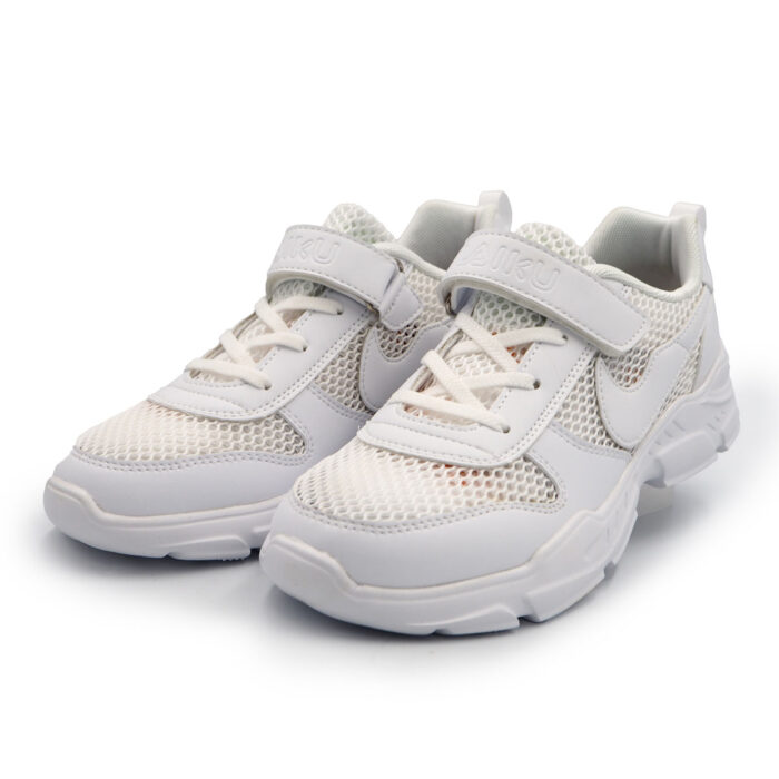Laiku Modern Mesh & PU Streetwear Sneakers Lace-Up Shoes for Man, Boys - Kasut (1220-white)
