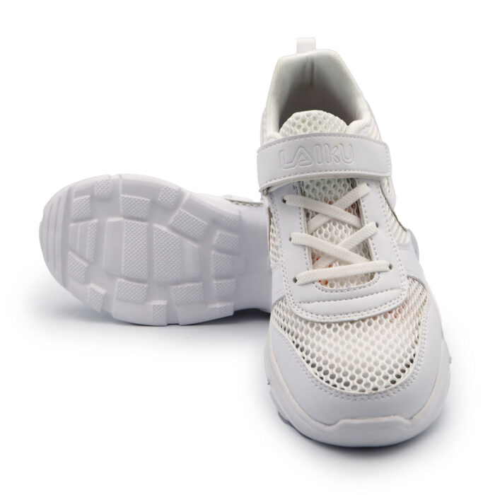 Laiku Modern Mesh & PU Streetwear Sneakers Lace-Up Shoes for Man, Boys - Kasut (1220-white) - Image 5