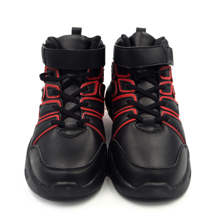 School Black Red Shoes Higher Upper Amercian Style - ready from Malaysia, Fashionable Boys Shoe - Kasut (laiku 1510-black) - Image 2