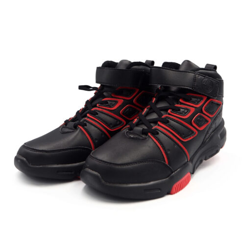 School Black Red Shoes Higher Upper Amercian Style - ready from Malaysia, Fashionable Boys Shoe - Kasut (laiku 1510-black)
