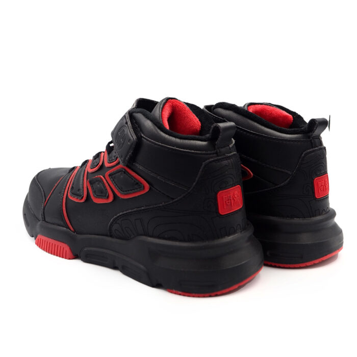 School Black Red Shoes Higher Upper Amercian Style - ready from Malaysia, Fashionable Boys Shoe - Kasut (laiku 1510-black) - Image 4