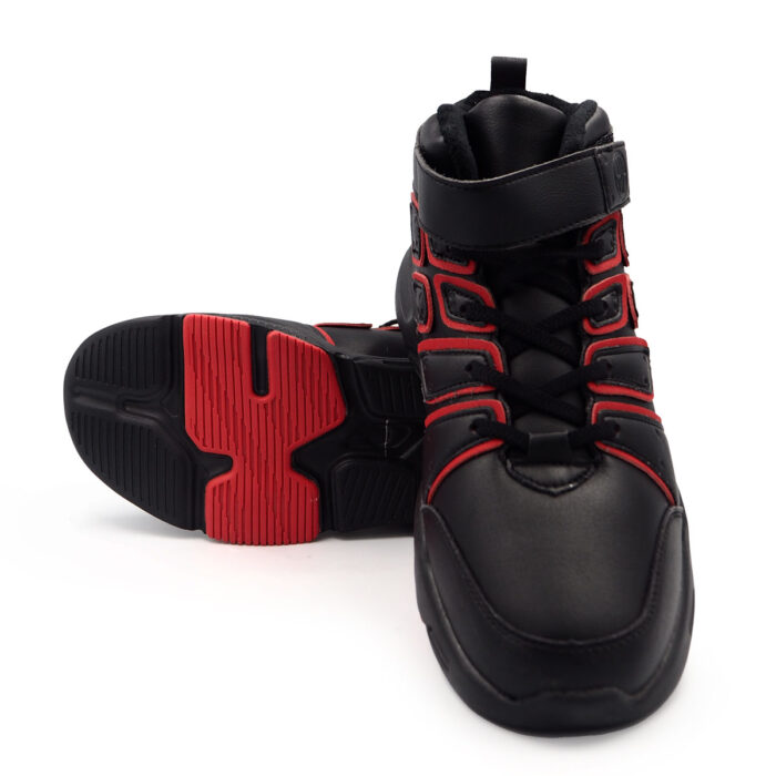 School Black Red Shoes Higher Upper Amercian Style - ready from Malaysia, Fashionable Boys Shoe - Kasut (laiku 1510-black) - Image 5
