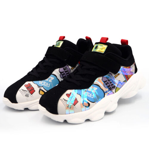 Fashion Sneakers with A PU Printed Upper, EVA Outsole, Lace-Up Closure, (1093679)