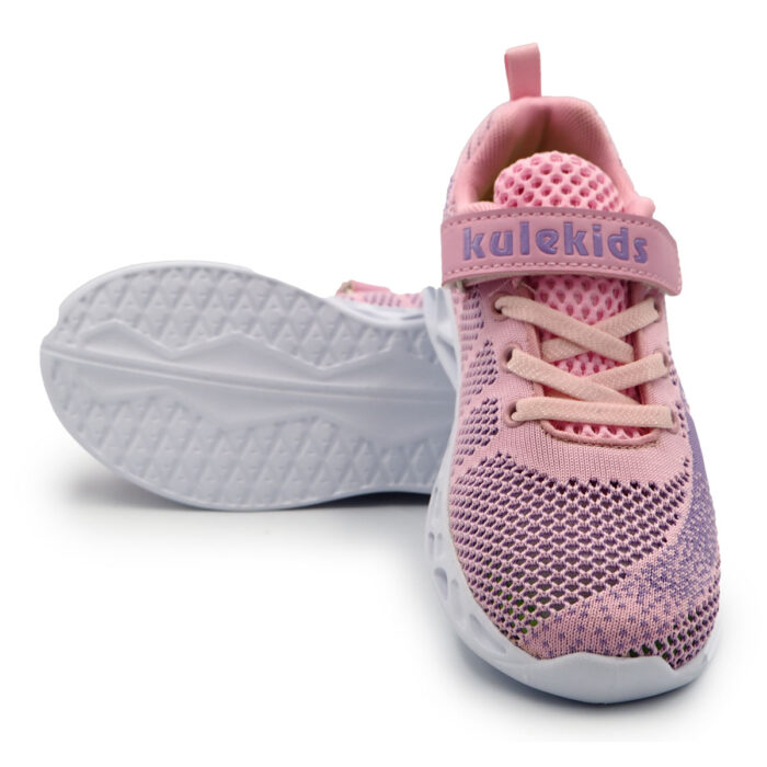 Kulelkids Pink and Purple Girls Sneakers Upper Mesh, Breathable for Casual and Running (B- kz3238 - pink) - Image 5