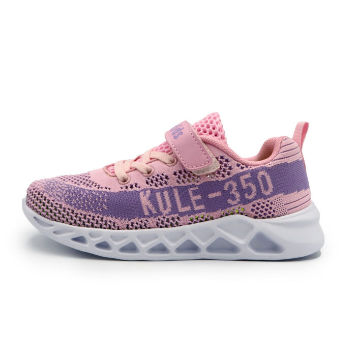 Kulelkids Pink and Purple Girls Sneakers Upper Mesh, Breathable for Casual and Running (B- kz3238 - pink) - Image 6