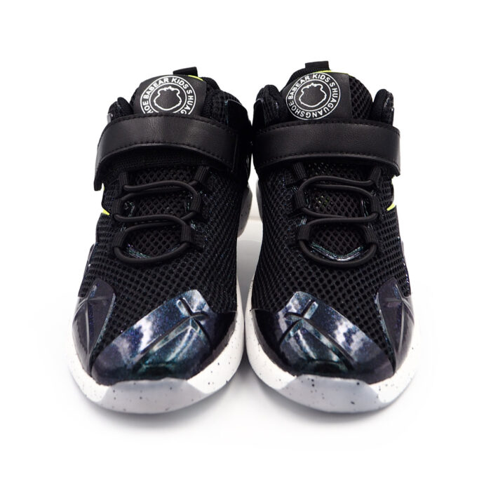 Fashion Sneakers for Women  with A Mesh and PU Upper with Glitter Accents, EVA Outsole, Lace-Up Closure (1092618 - black Green) - Image 2