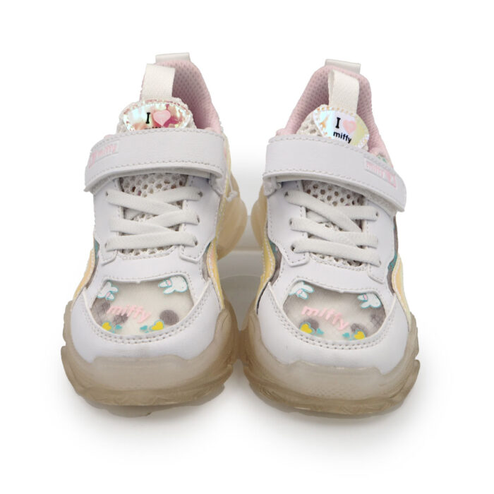 Miffy  Light in the Dark Shoes for Girls - Blink Light on Wlak Sneakers PU leather B- 62096 - white - Image 2