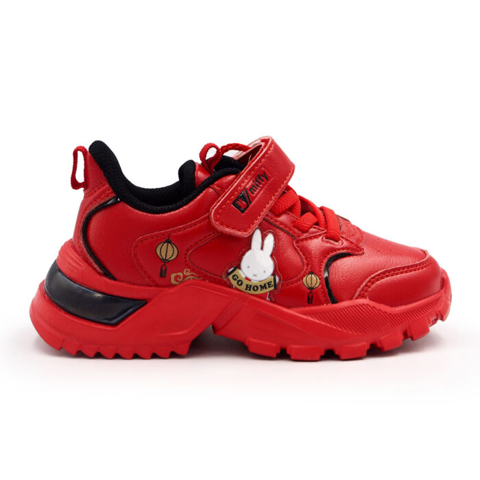 Miffy Rabit Children's Casual Red PU Leather Light Comfortable Tennis Shoes (B- 61726 - Red) - Image 6