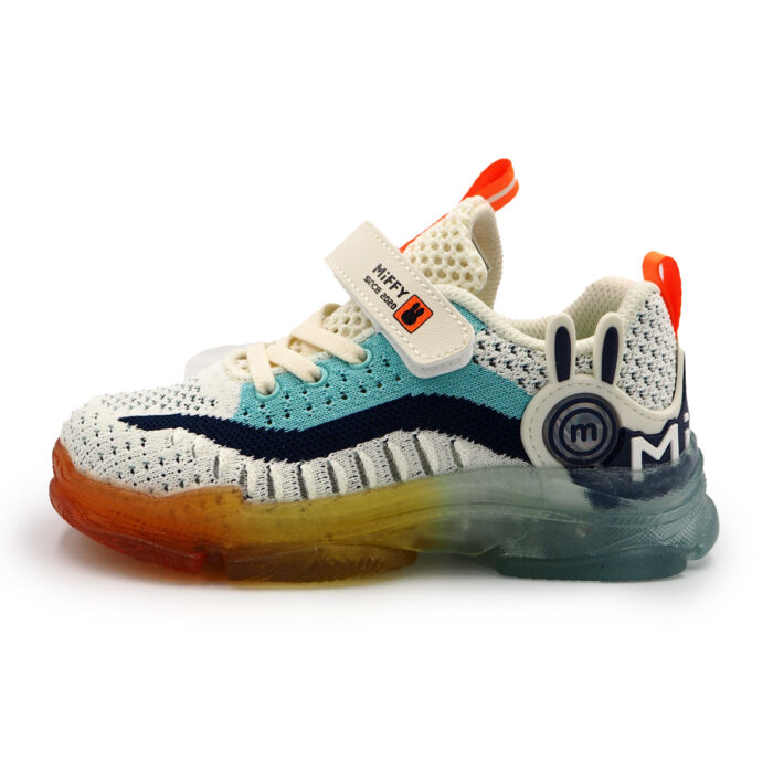 Children's Shoes Boys Summer and Autumn Mesh Breathable Lightweight Children's Shoes Middle School StudentB- 62116 white - Image 6
