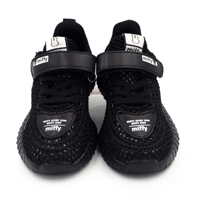 Miffy Children’s Athletic Shoe for Boys Girls Running Tennis Shoes Lightweight Breathable Sport Athletic Non-Slip Hook and Loop Walking ShoeB- 62286 - black - Image 2