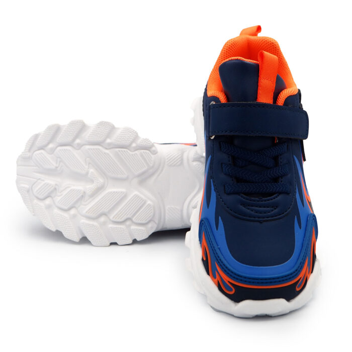 Breathable Play Shoes for Preschoolers (3-5 Yrs) Easy On/Off Sneakers for Boys (B -11049   Blue Orange) - Image 5