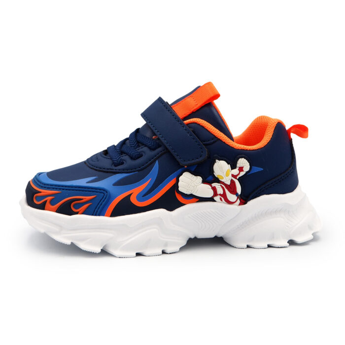 Breathable Play Shoes for Preschoolers (3-5 Yrs) Easy On/Off Sneakers for Boys (B -11049   Blue Orange) - Image 6