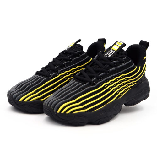 Fashionable Sneakers for Man - Women, Walk in Running, Durable Shoe, Kasut Wanita & Lelaki (KD5207 black yellow)