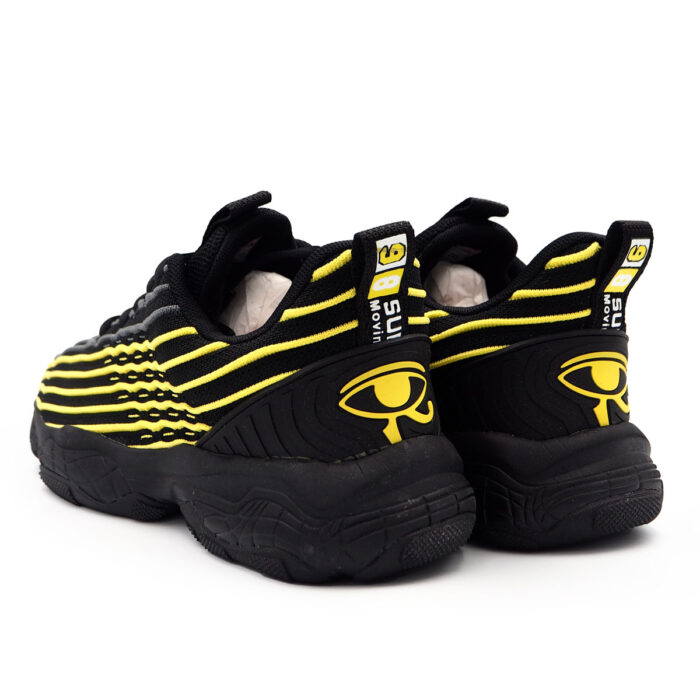 Fashionable Sneakers for Man - Women, Walk in Running, Durable Shoe, Kasut Wanita & Lelaki (KD5207 black yellow) - Image 4