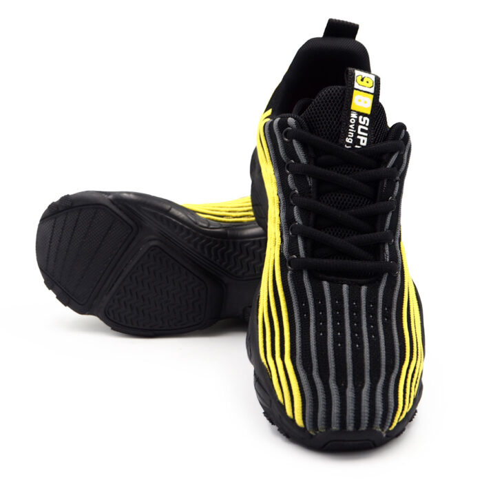 Fashionable Sneakers for Man - Women, Walk in Running, Durable Shoe, Kasut Wanita & Lelaki (KD5207 black yellow) - Image 5