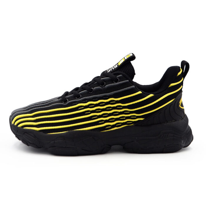 Fashionable Sneakers for Man - Women, Walk in Running, Durable Shoe, Kasut Wanita & Lelaki (KD5207 black yellow) - Image 6