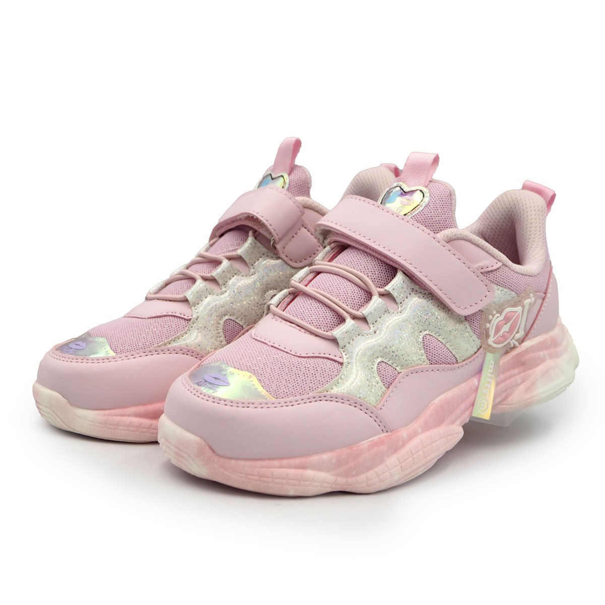 Miffy Comfy Fashion Sneakers for Women size From 32 - 37 Easy On/Off) - Kastu (B - 61667 Glitter purple)