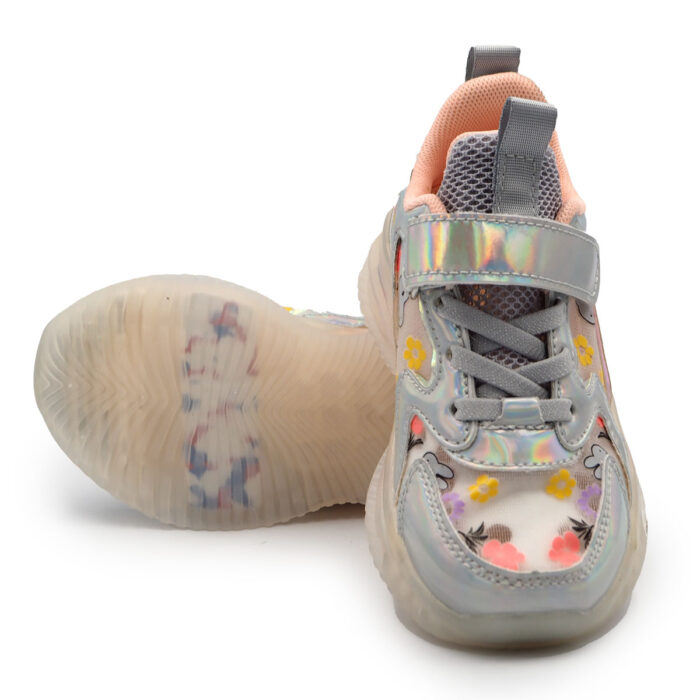 Miffy Silver Shiny Sneakers for Girls (Mesh & Chiffon) Stylish Sneakers for Girls with Easy On/Off  (B - 12056   Silver Shiny) - Image 5