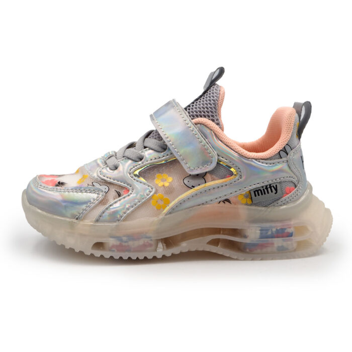 Miffy Silver Shiny Sneakers for Girls (Mesh & Chiffon) Stylish Sneakers for Girls with Easy On/Off  (B - 12056   Silver Shiny) - Image 6