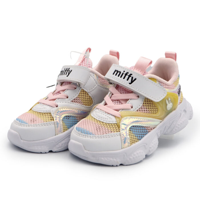Miffy Eye-Catching Miffy Shoes for Boys or Girls Multicolor Sneakers for Kids (B- 12066-pink Mesh)