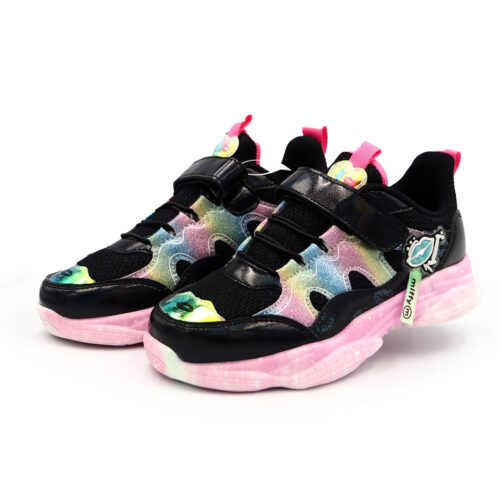 Miffy Fashion Running Shoes for Kids Girls Pink black Mesh Breathable Sneakers Sport Kasut  B - 61667