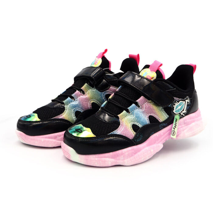 Miffy Fashion Running Shoes for Kids Girls Pink black Mesh Breathable Sneakers Sport Kasut  B - 61667