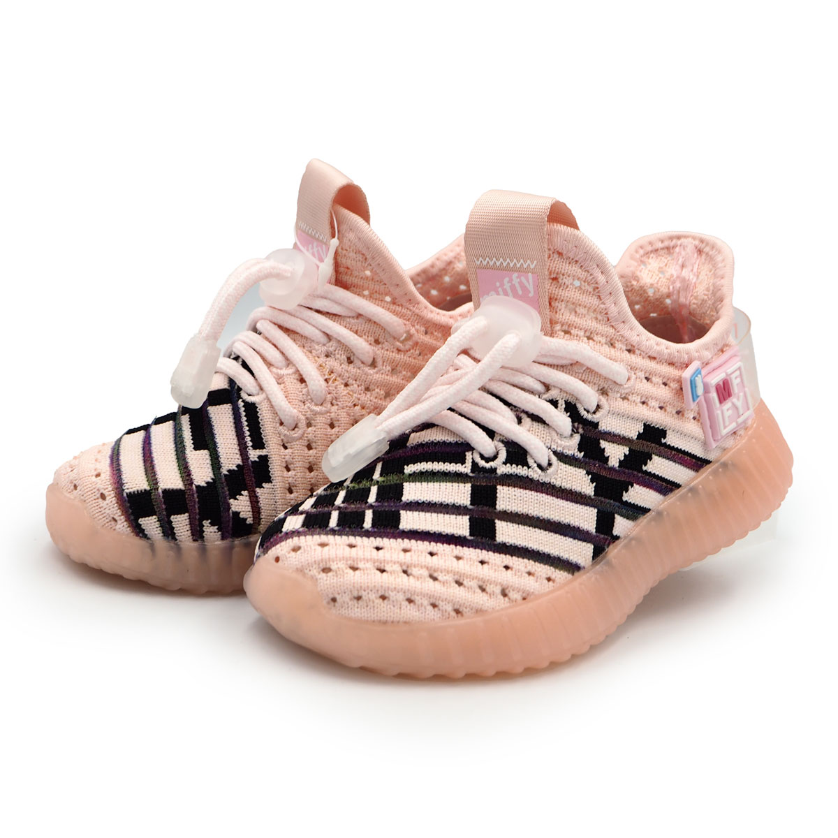 Miffy Eye-Catching Pink Sneakers for Boys or Girls with Lights Pink Light-Up Sneakers (B- 62136  Pink)