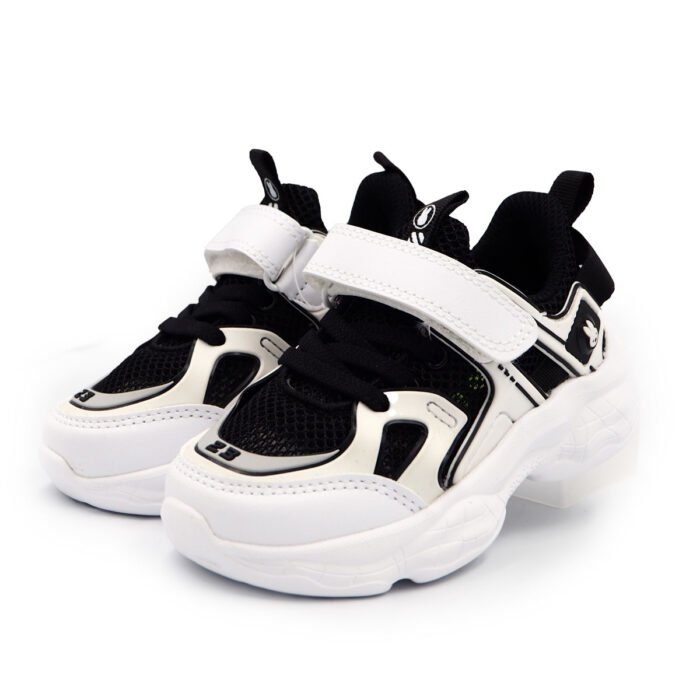 White Sneakers for Boys (Easy On/Off) White Color School Boys Shoes - Running Kasut Anak-Anak(B - 62256-White)