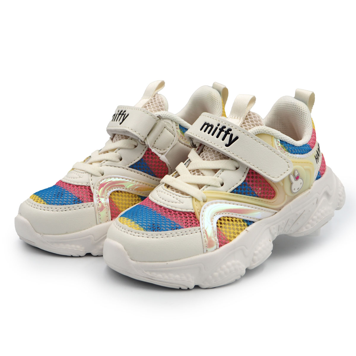 Miffy Eye-Catching Miffy Shoes for Boys or Girls Multicolor Sneakers for Kids (B- 12066-White  Mesh)