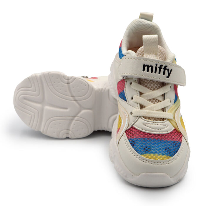 Miffy Eye-Catching Miffy Shoes for Boys or Girls Multicolor Sneakers for Kids (B- 12066-White  Mesh) - Image 5