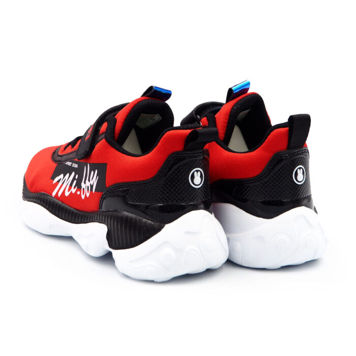 Breathable Unisex Shoes with Hook & Loop -Shcool Shoe - Casial Sneaker for Boys & Girls - Kasut (B - 61217 B red) - Image 4