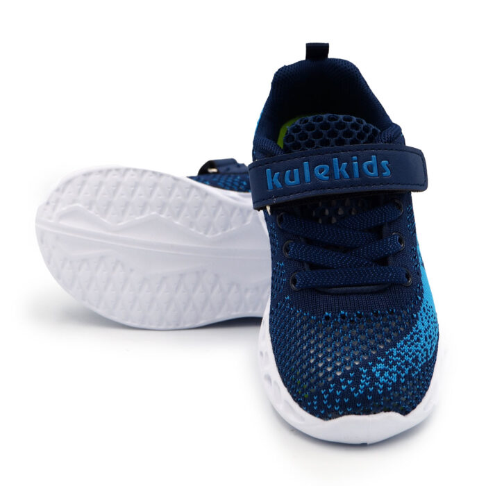 "Kule Kids:Casual Sneaker Shoes Cool Breeze & Comfy Steps in Dark Blue Mesh  (Sizes 25-30 EUR)  (B-  kx2100 - Blue)" - Image 5