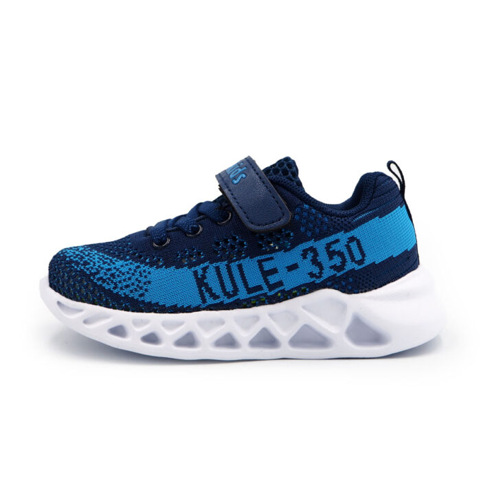 "Kule Kids:Casual Sneaker Shoes Cool Breeze & Comfy Steps in Dark Blue Mesh  (Sizes 25-30 EUR)  (B-  kx2100 - Blue)" - Image 6