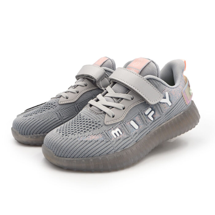 Boy's & Girl's Mesh Breathable Lightweight Shoes for Traveling Walk in Kastut Wanita LelakiB- 61657 Gray