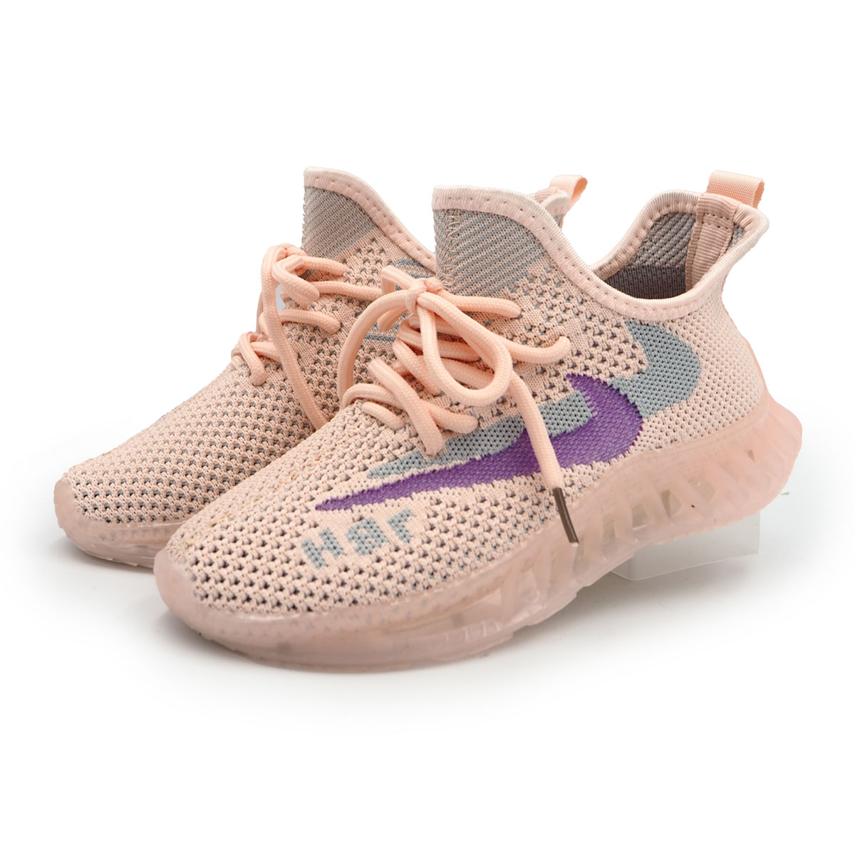 "Pink  texture flyknit shoe sneaker for Girls|Ladies-Perempuan - Size 32 - 37 (B -21215  Pink) "