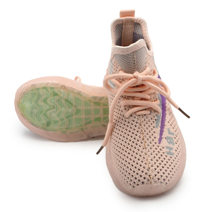 "Pink  texture flyknit shoe sneaker for Girls|Ladies-Perempuan - Size 32 - 37 (B -21215  Pink) " - Image 5