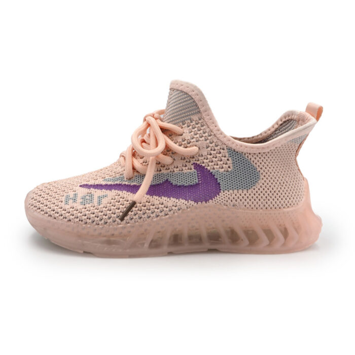"Pink  texture flyknit shoe sneaker for Girls|Ladies-Perempuan - Size 32 - 37 (B -21215  Pink) " - Image 6